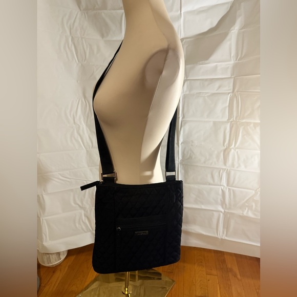 Vera Bradley Black Crossbody Bag with Adjustable Strap Leopard Material Inside - Picture 1 of 6